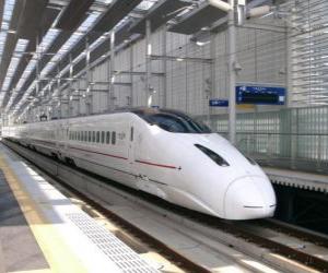 пазл Поезд высокоскоростных железнодорожных линий в Японии приводом (Синкансэн)